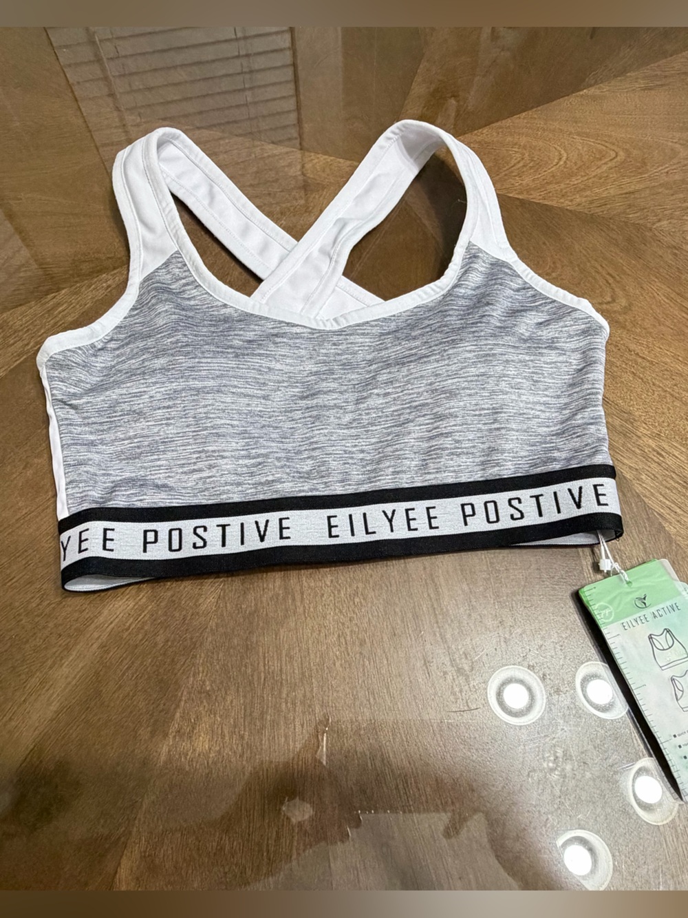 Eilyee Women's Gray & White yoga bra